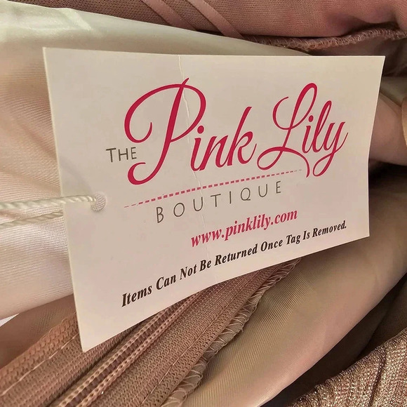 Pink Lily Glitter Mini Dress Mauve Size S - Picture 6 of 8